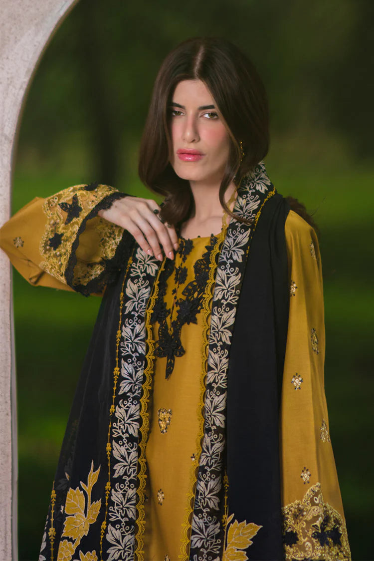 RANG RASIYA-3PC LAWN EMBROIDERED SHIRT WITH SILK PRINTED DUPATTA AND TROUSER-UR-4501