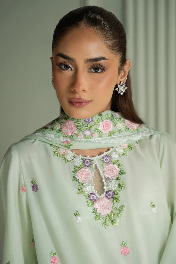 CROSS STITCH-3PC LAWN EMBROIDERED SHIRT WITH MONARK EMBROIDERED PRINT DUAPATTA AND TROUSER-UR-2810