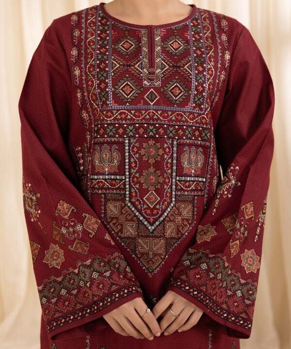 SAPPHIRE-3PC LAWN EMBROIDERED SHIRT WITH MONARK PRINTED DUPATTA AND TROUSER-UR-2788