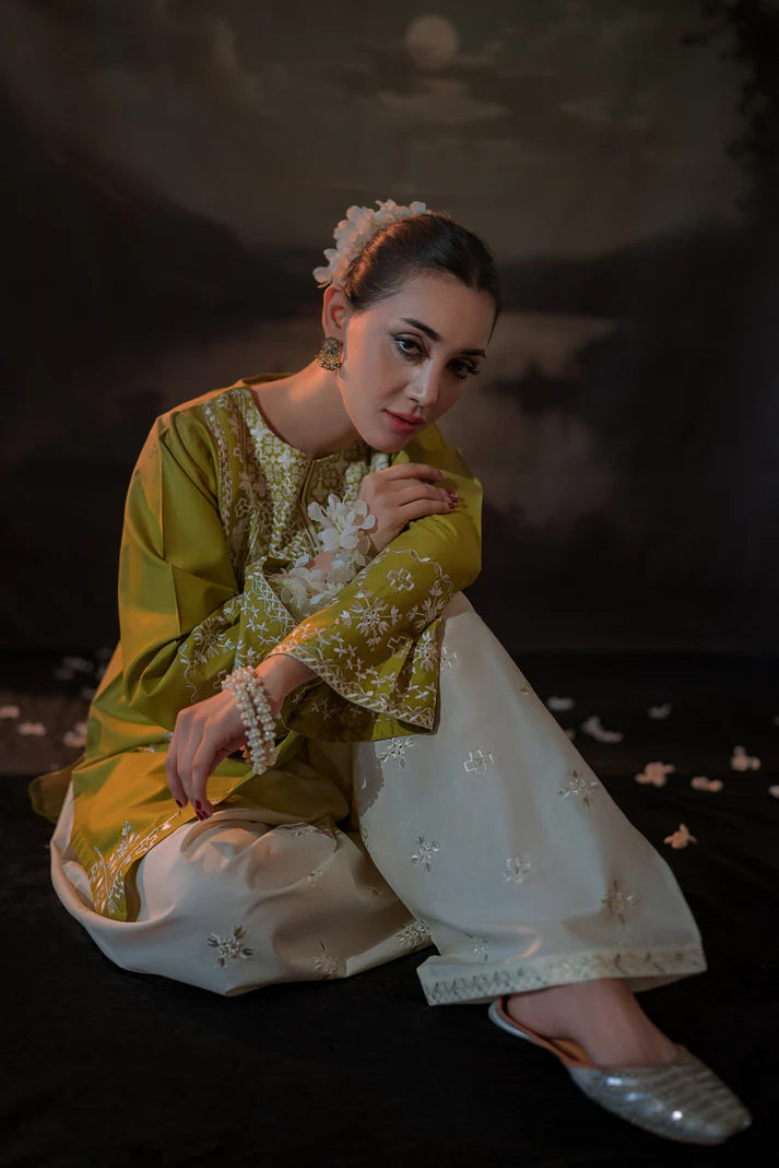 URGE-2PC SEQUIN LAWN EMBROIDERED SHIRT WITH SEQUIN LAWN EMBROIDERED TROUSER-UR-2833