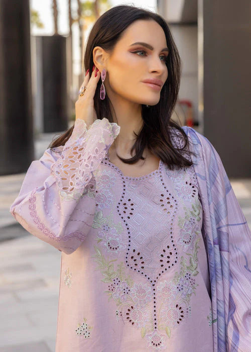 RANG RASIYA-3PC LAWN EMBROIDERED SHIRT WITH MONARK PRINT DUPATTA AND TROUSER-UR-2807