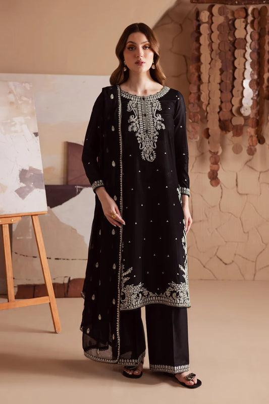 BATIK-3PC DHANAK EMBROIDERED SHIRT WITH CHIFFON EMBROIDERED DUPATTA AND TROUSER -UR-4093