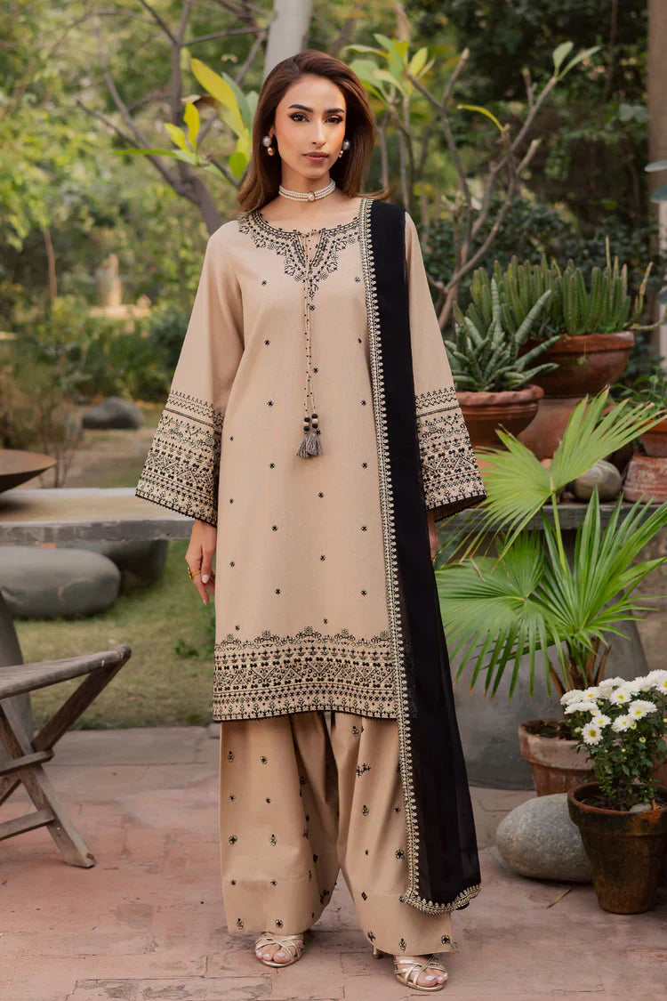 BATIK-3PC LAWN EMBROIDERED SHIRT WITH CHIFFON EMBROIDERED DUPATTA AND EMB TROUSER-UR-3654