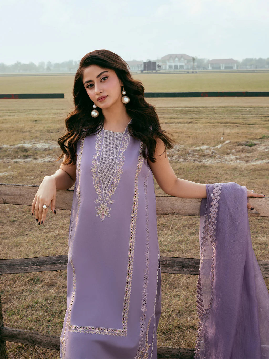 IZEL-3PC LAWN EMBROIDERED SHIRT WITH ORGANZA EMBROIDERED DUPATTA AND TROUSER-UR-4278
