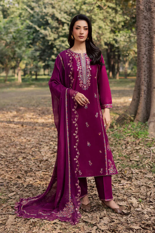 BATIK-3PIECE LAWN SEQUIN EMBROIDERED SHIRT WITH CHIFFON EMBROIDERED DUPATTA AND TROUSER-UR-4857