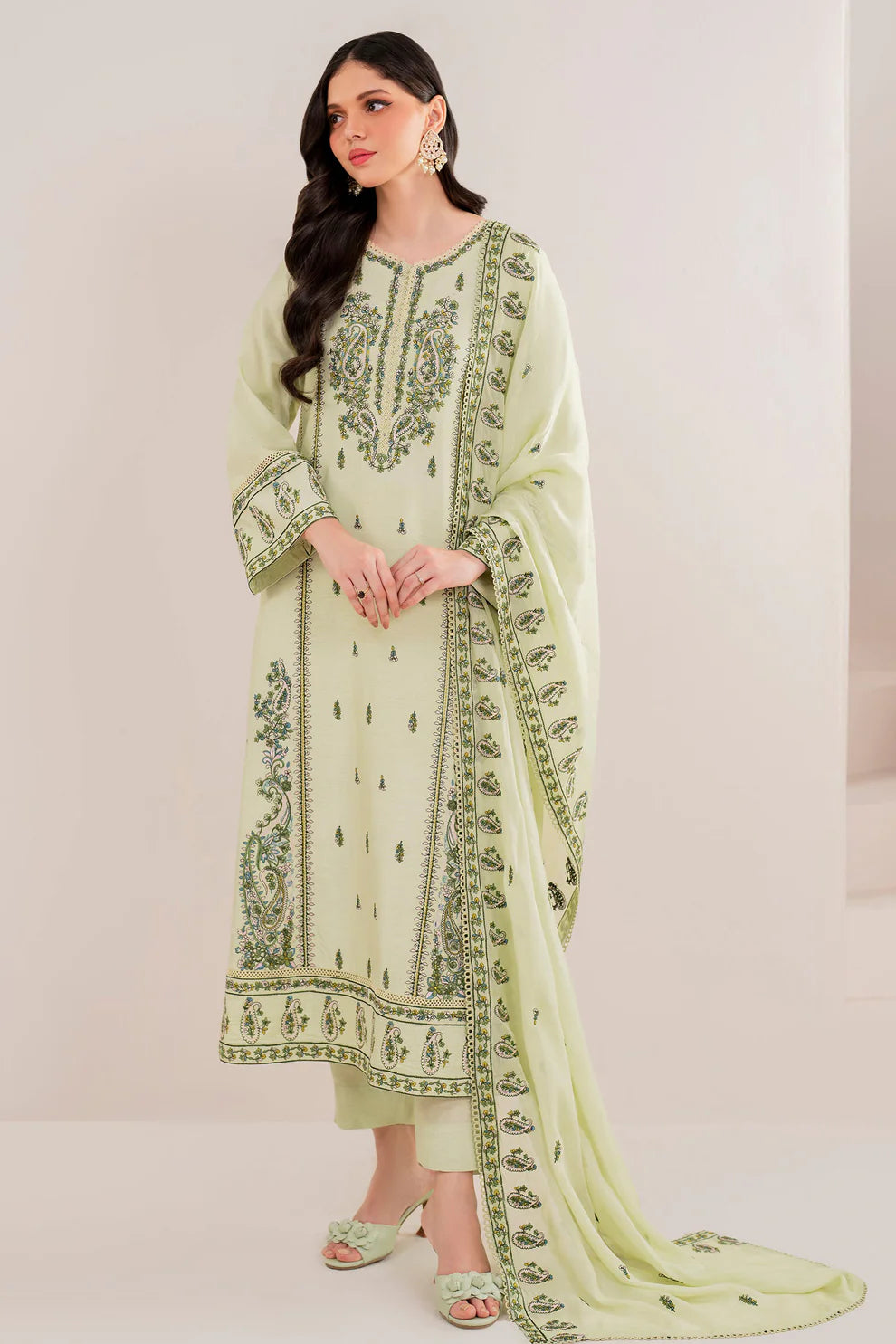 GARNET-3PC LAWN EMBROIDERED SHIRT WITH LAWN EMBROIDERED DUPATTA AND LAWN TROUSER-UR-3336