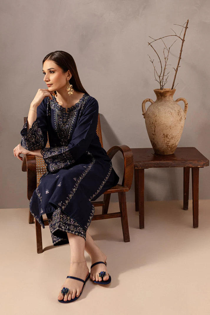 BATIK-2PC SEQUIN LAWN EMBROIDERED SHIRT WITH SEQUIN LAWN EMBROIDERED TROUSER-UR-2849