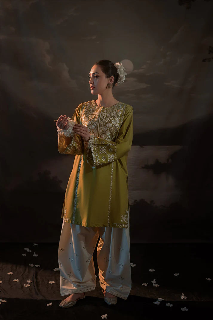 URGE-2PC SEQUIN LAWN EMBROIDERED SHIRT WITH SEQUIN LAWN EMBROIDERED TROUSER-UR-2833