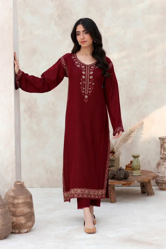 FEROZAE-2PC LAWN EMBROIDERED SHIRT WITH LAWN EMBROIDERED SLEEVES-UR-2553