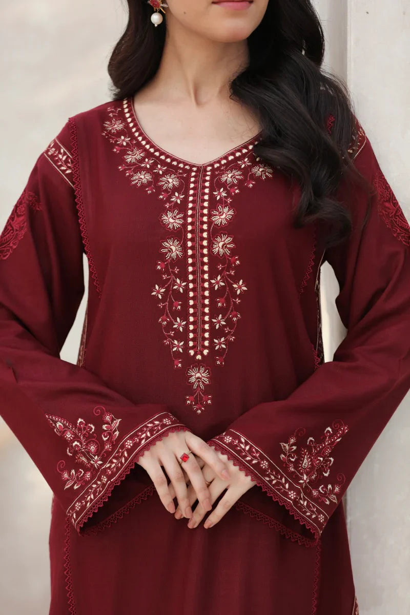 FEROZAE-2PC LAWN EMBROIDERED SHIRT WITH LAWN EMBROIDERED SLEEVES-UR-2553