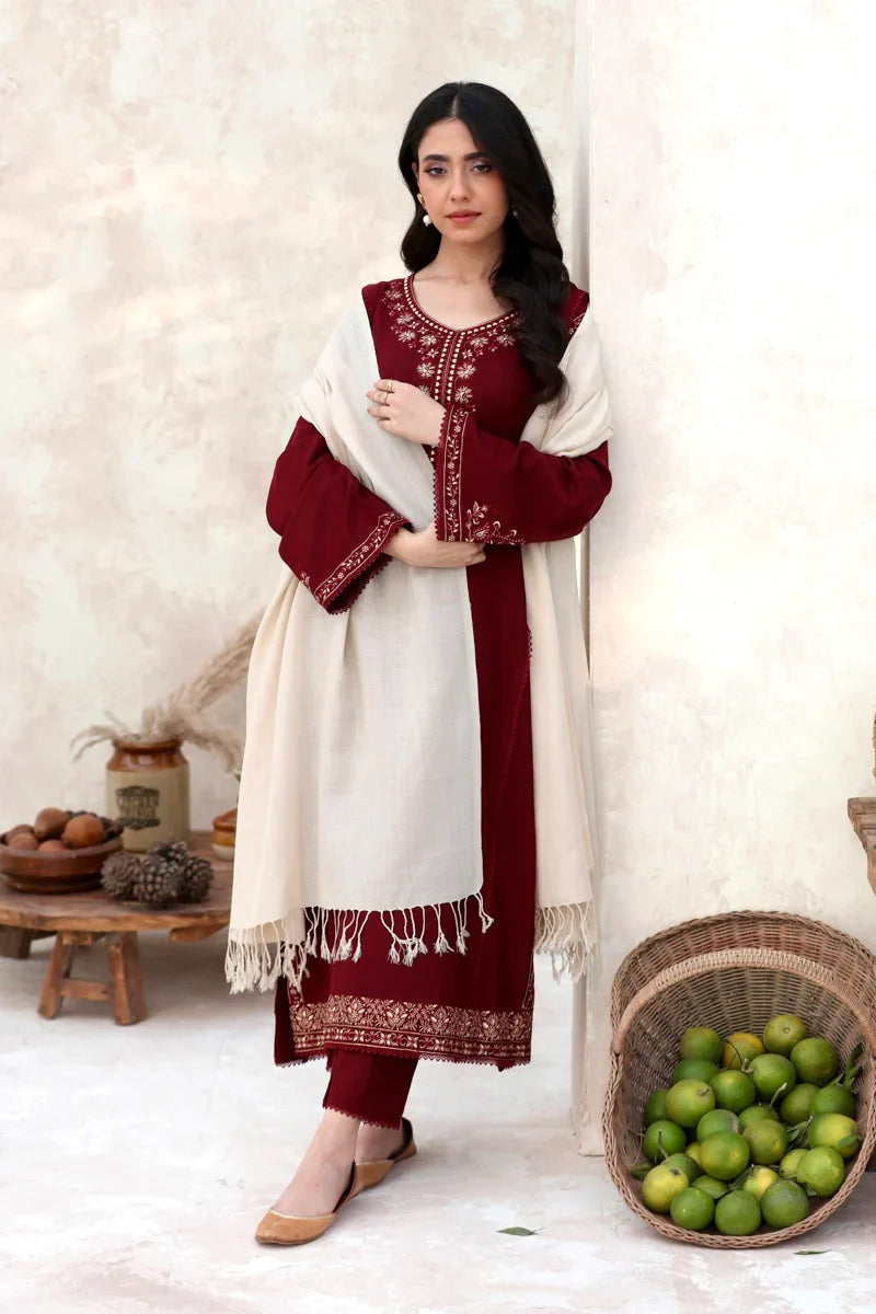 FEROZAE-2PC LAWN EMBROIDERED SHIRT WITH LAWN EMBROIDERED SLEEVES-UR-2553