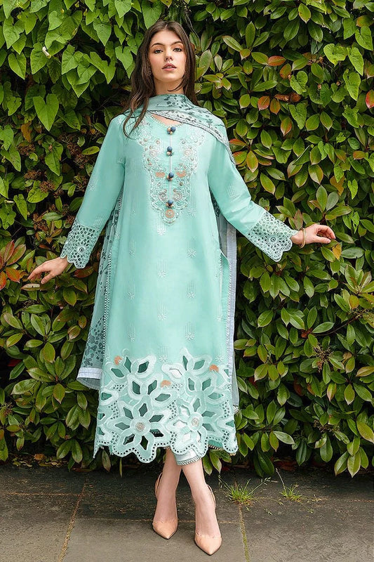 MUSHQ-3PC DHANAK EMBROIDERED SHIRT WITH WOOL PRINTED SHAWL & TROUSER-TBF-1933