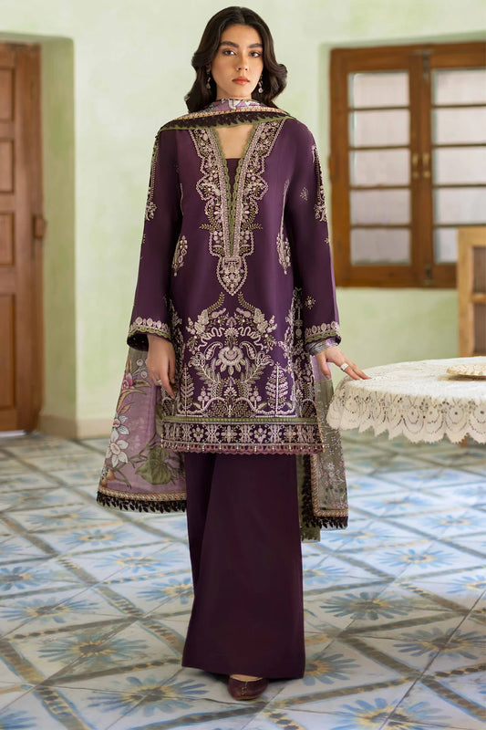 SERAN- 3PC LAWN EMBROIDERED SHIRT MONARK PRINTED DUPATTA AND TROUSER-2558