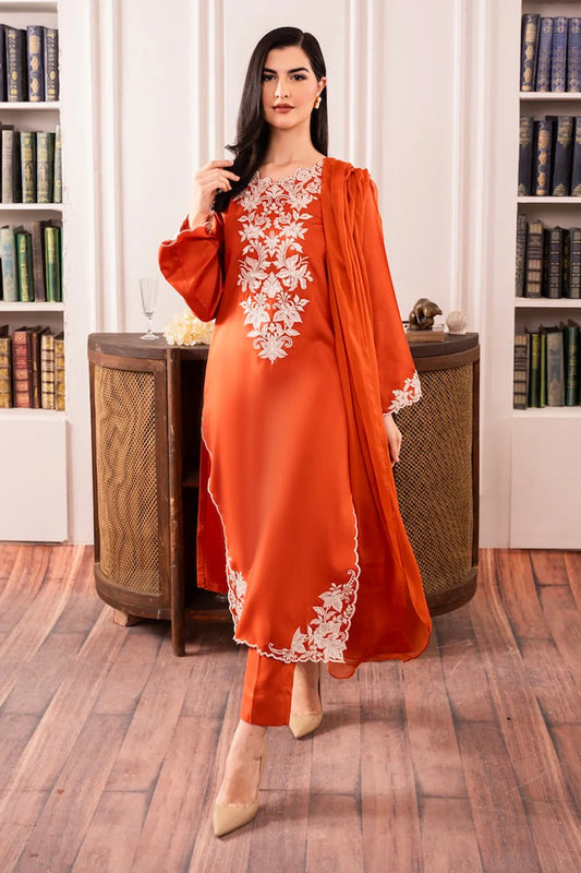 ASIM JOFA-3PC LAWN EMBROIDERED SHIRT WITH BAMBER CHIFFON DUPATTA AND LAWN TROUSER-UR-2559