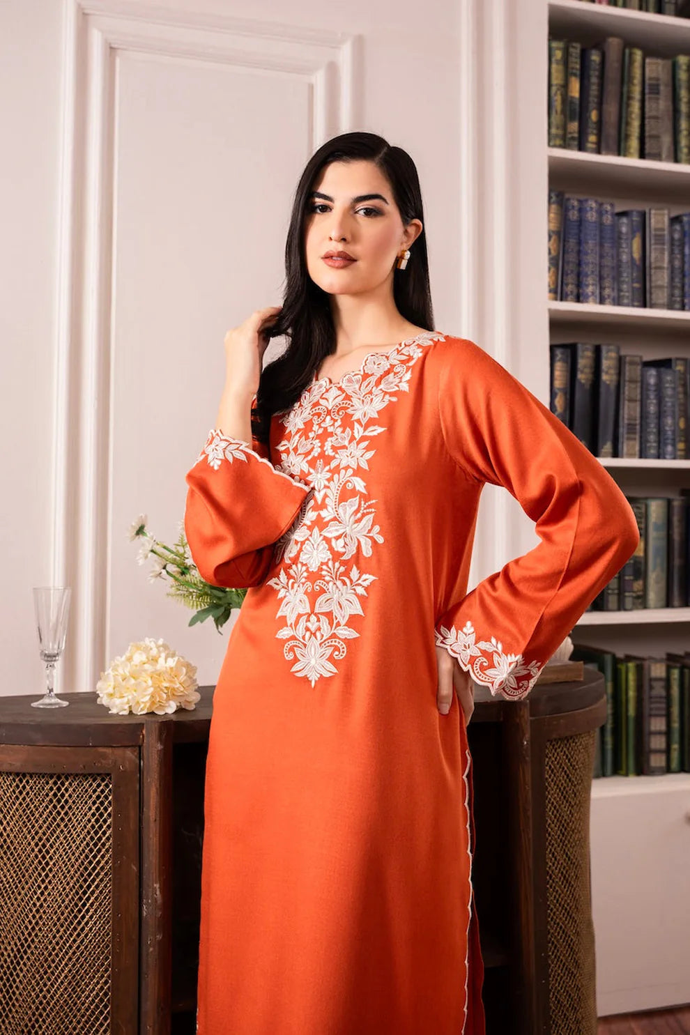 ASIM JOFA-3PC LAWN EMBROIDERED SHIRT WITH BAMBER CHIFFON DUPATTA AND LAWN TROUSER-UR-2559