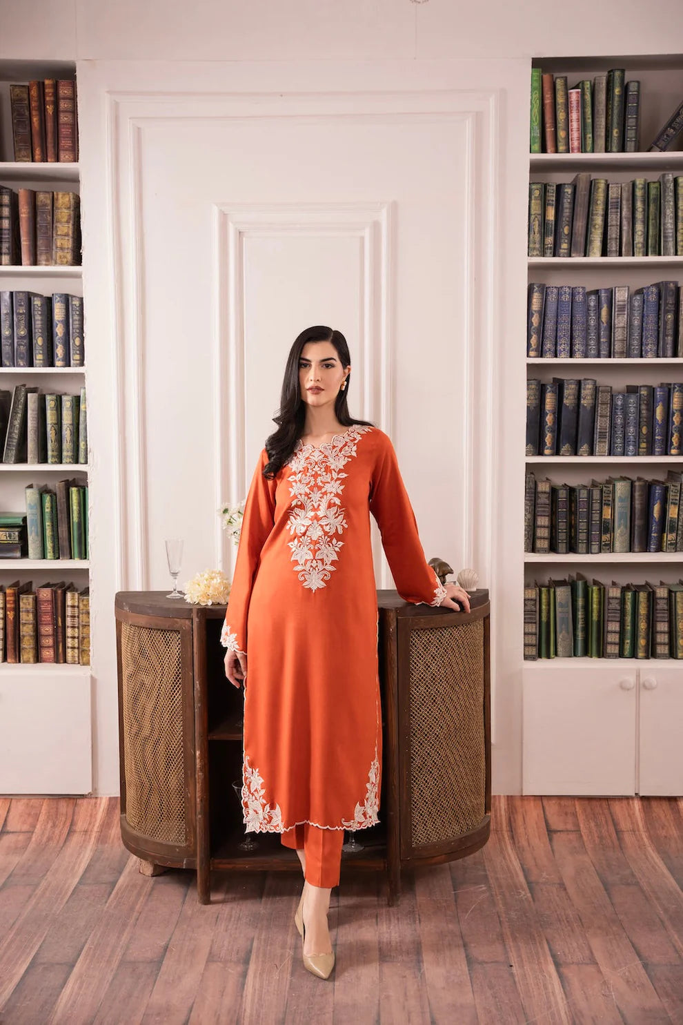 ASIM JOFA-3PC LAWN EMBROIDERED SHIRT WITH BAMBER CHIFFON DUPATTA AND LAWN TROUSER-UR-2559