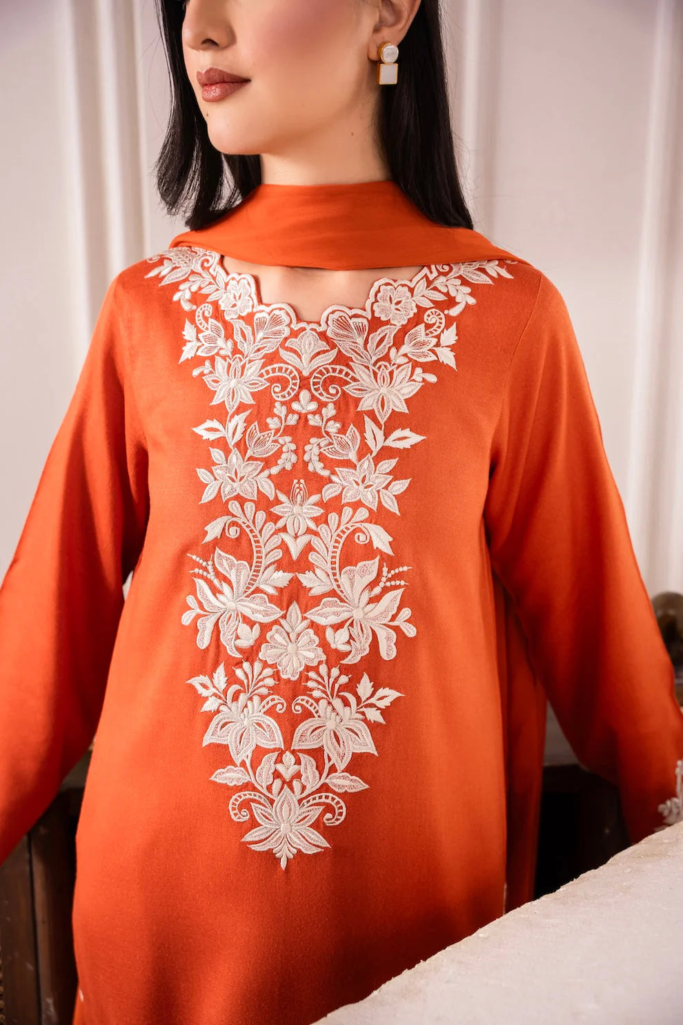 ASIM JOFA-3PC LAWN EMBROIDERED SHIRT WITH BAMBER CHIFFON DUPATTA AND LAWN TROUSER-UR-2559