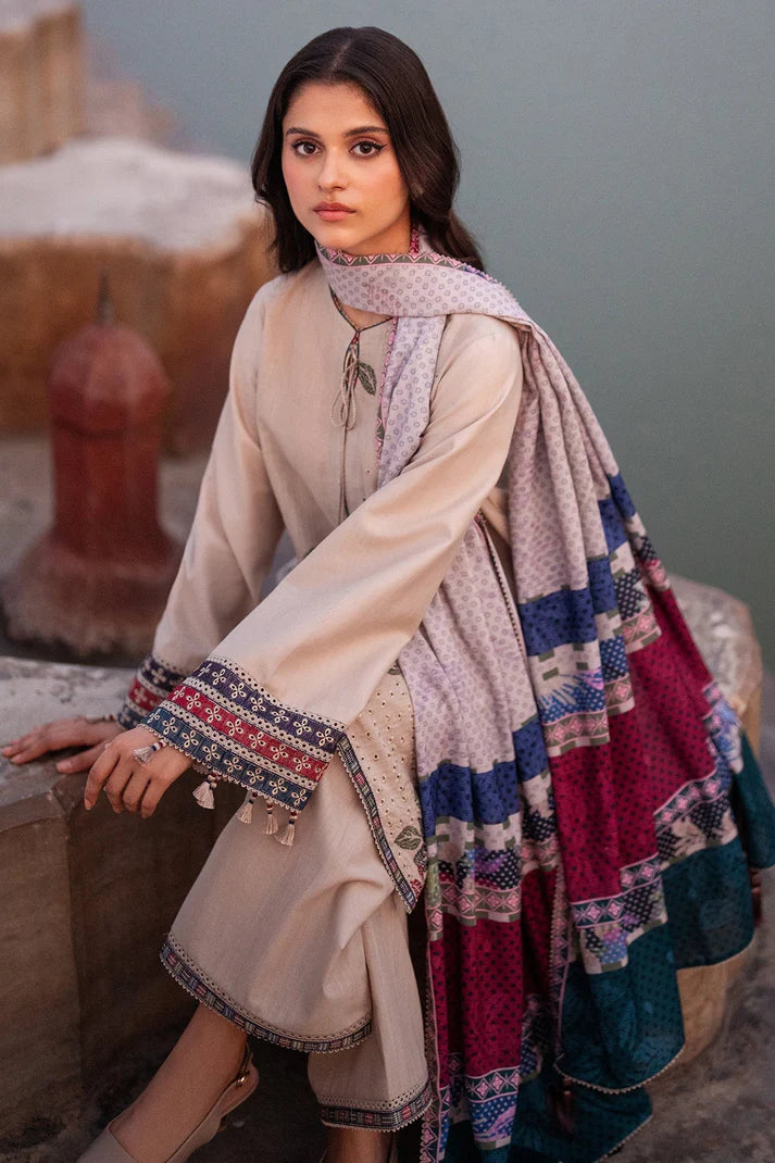 JAZMIN-3PC LAWN EMBROIDERED SHIRT WITH MONARK PRINTED DUPATTA AND TROUSER-UR-2627