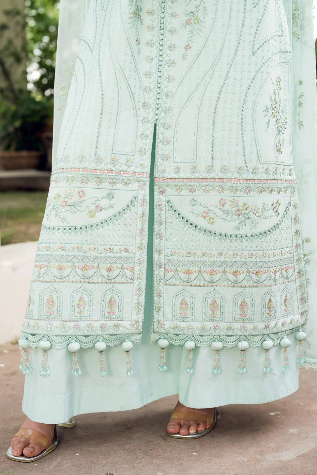 JAZMIN-3PC LAWN EMBROIDERED SHIRT WITH ORGANZA EMB DUPATTA AND TROUSER-UR-3525