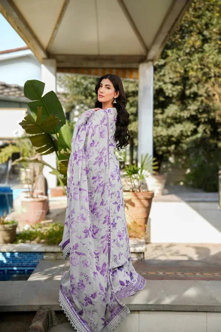 BAROQUE-3PC KHADDAR PRINTED EMB SHIRT WITH KHADDAR PRINT EMB DUPATTA AND PRINT TROUSER-UR-1743