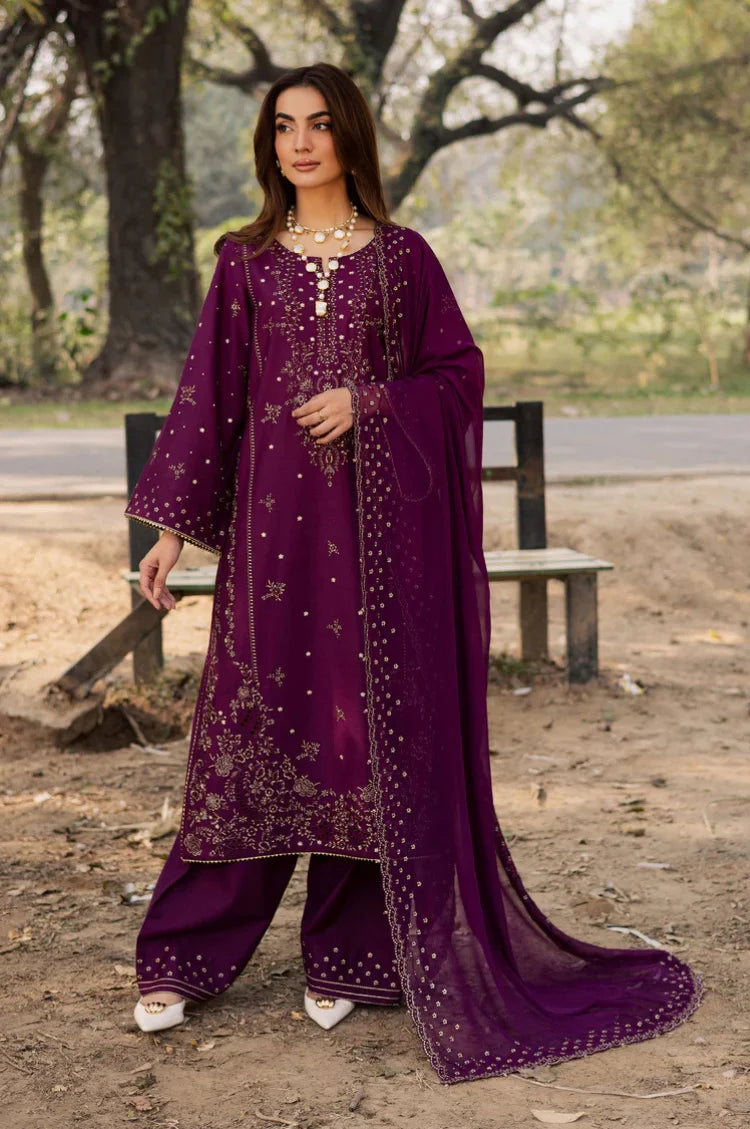 BATIK-3PC LAWN EMBROIDERED SHIRT WITH CHIFFON EMBROIDERED DUPATTA AND TROUSER-UR-4190