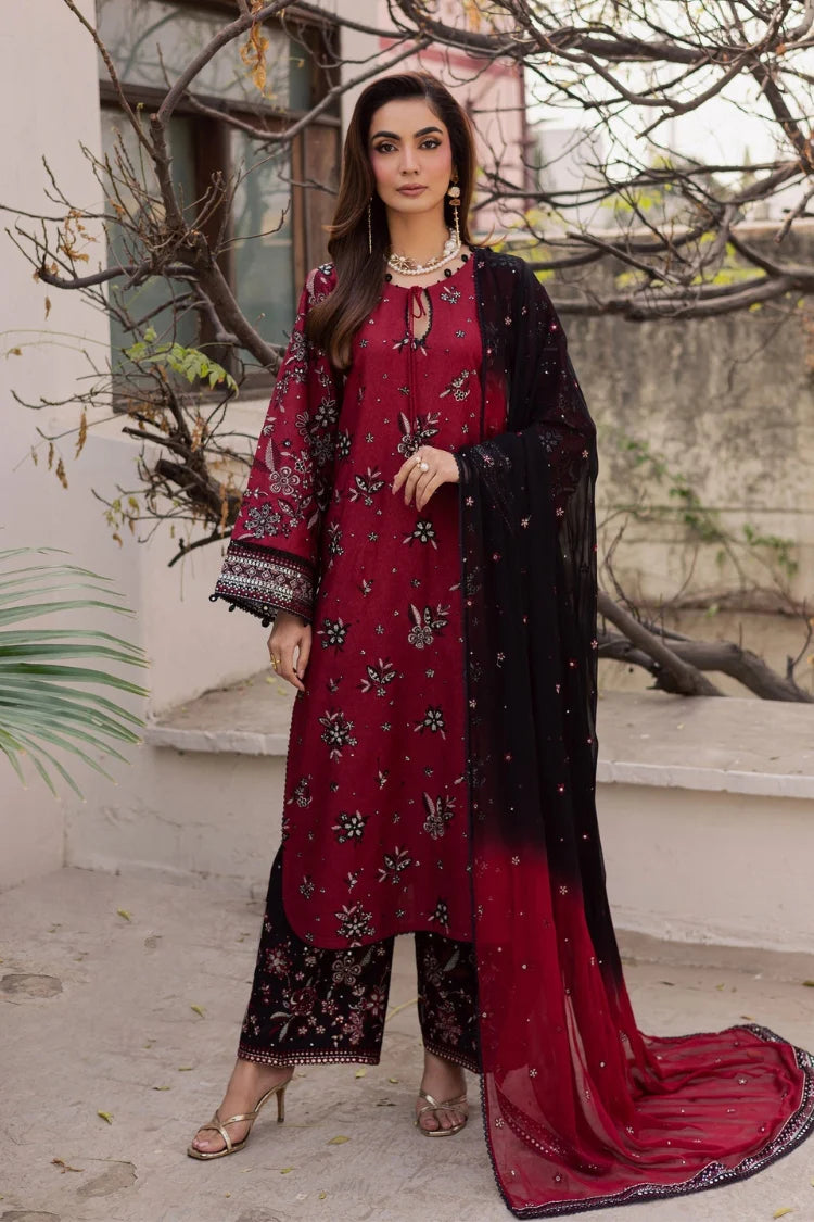 BATIK-3PC LAWN EMBROIDERED SHIRT WITH CHIFFON EMBROIDERED TYE&DYED DUPATTA AND EMB TROUSER-UR-3622