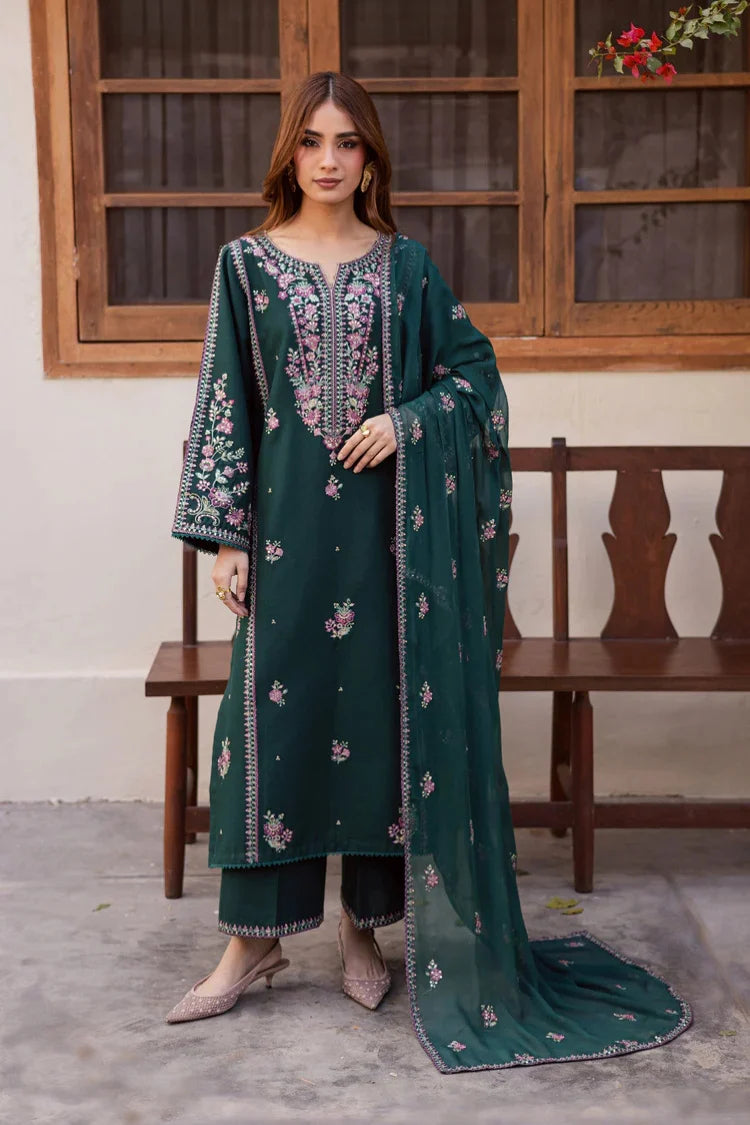 BATIK-3PC LAWN EMBROIDERED SHIRT WITH CHIFFON EMBROIDERED DUPATTA AND EMB TROUSER-UR-3650