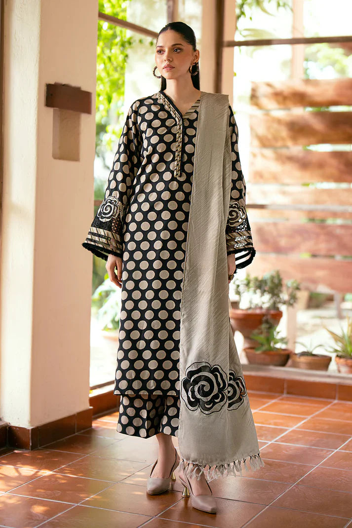 BAROQUE-3PC LAWN PRINTED SHIRT WITH CHIFFON PRINT DUPATTA AND PRINT TROUSER-UR-2879