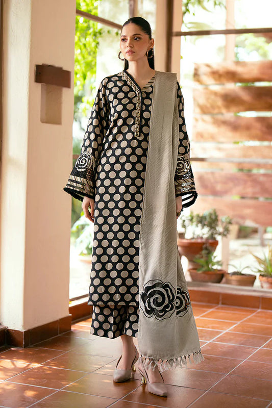 BAROQUE-3PC LAWN PRINTED SHIRT WITH CHIFFON PRINT DUPATTA AND PRINT TROUSER-UR-2879