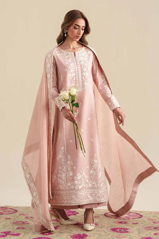 ZAIB-3PC LAWN EMBROIDERED SHIRT WITH CHIFFON EMB DUPATTA AND TROUSER-UR-4295