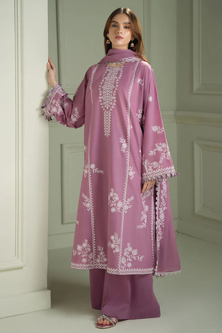 CROSS STITCH-3PC LAWN EMBROIDERED SHIRT WITH KHADDI NET EMBROIDRERD DUPATTA & TROUSER-UR-3548
