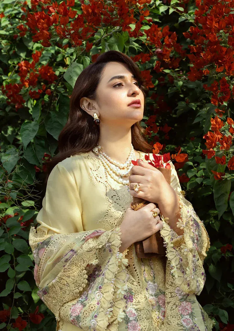 RANG RASIYA-3PC LAWN EMBROIDERED SHIRT WITH CHIFFON PRINTED EMBROIDERED DUPATTA AND TROUSER-UR-4202