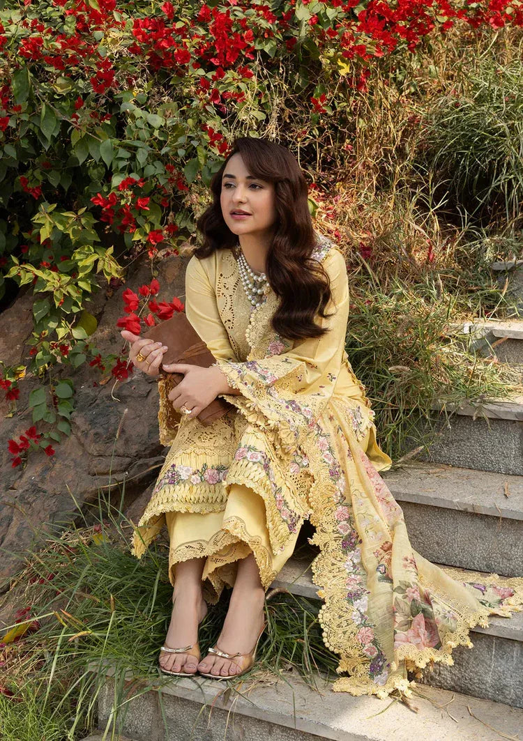 RANG RASIYA-3PC LAWN EMBROIDERED SHIRT WITH CHIFFON PRINTED EMBROIDERED DUPATTA AND TROUSER-UR-4202