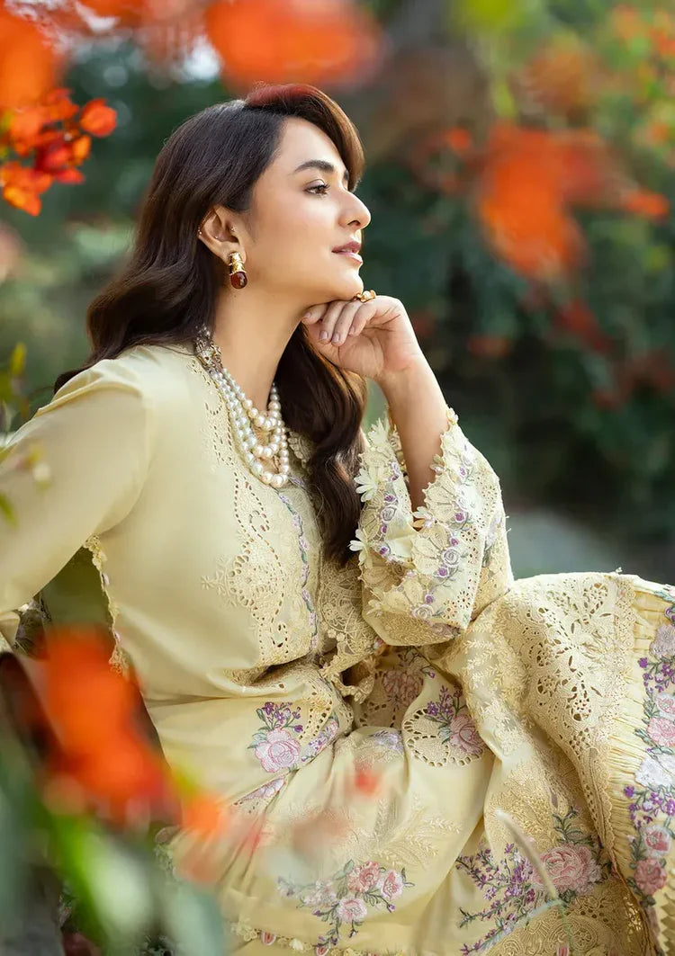 RANG RASIYA-3PC LAWN EMBROIDERED SHIRT WITH CHIFFON PRINTED EMBROIDERED DUPATTA AND TROUSER-UR-4202
