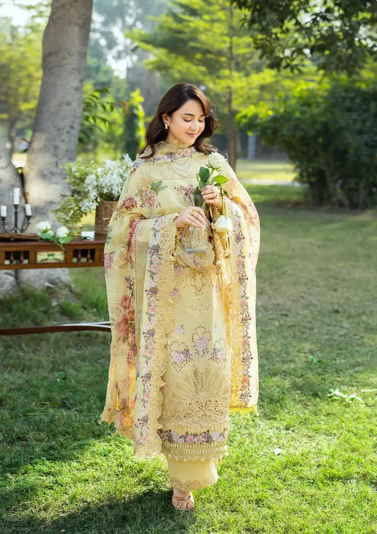 RANG RASIYA-3PC LAWN EMBROIDERED SHIRT WITH CHIFFON PRINTED EMBROIDERED DUPATTA AND TROUSER-UR-4202
