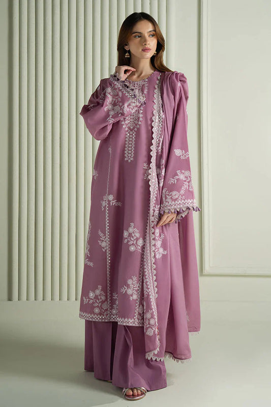 CROSS STITCH-3PC LAWN EMBROIDERED SHIRT WITH KHADDI NET EMBROIDRERD DUPATTA & TROUSER-UR-3548