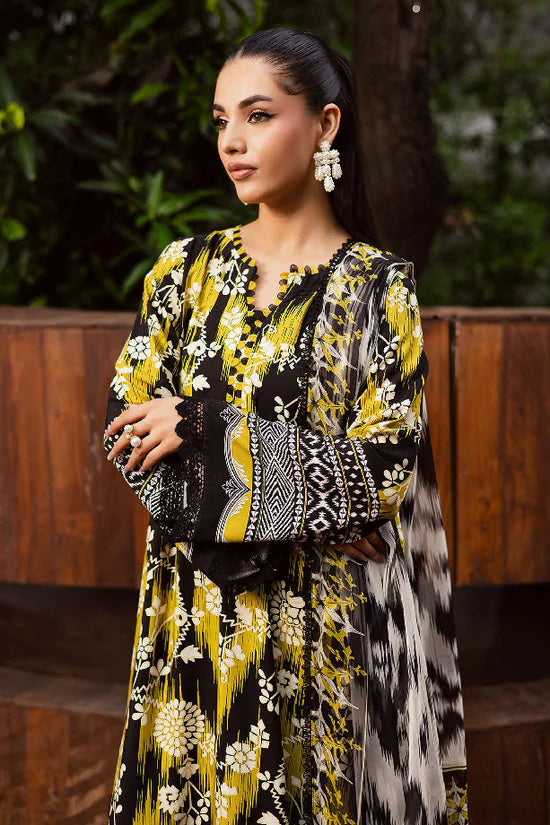 NUREH-3PC KHADDAR PRINTED SHIRT WITH KHADDAR PRINTED DUPATTA AND PRINTED TROUSER-UR-1728