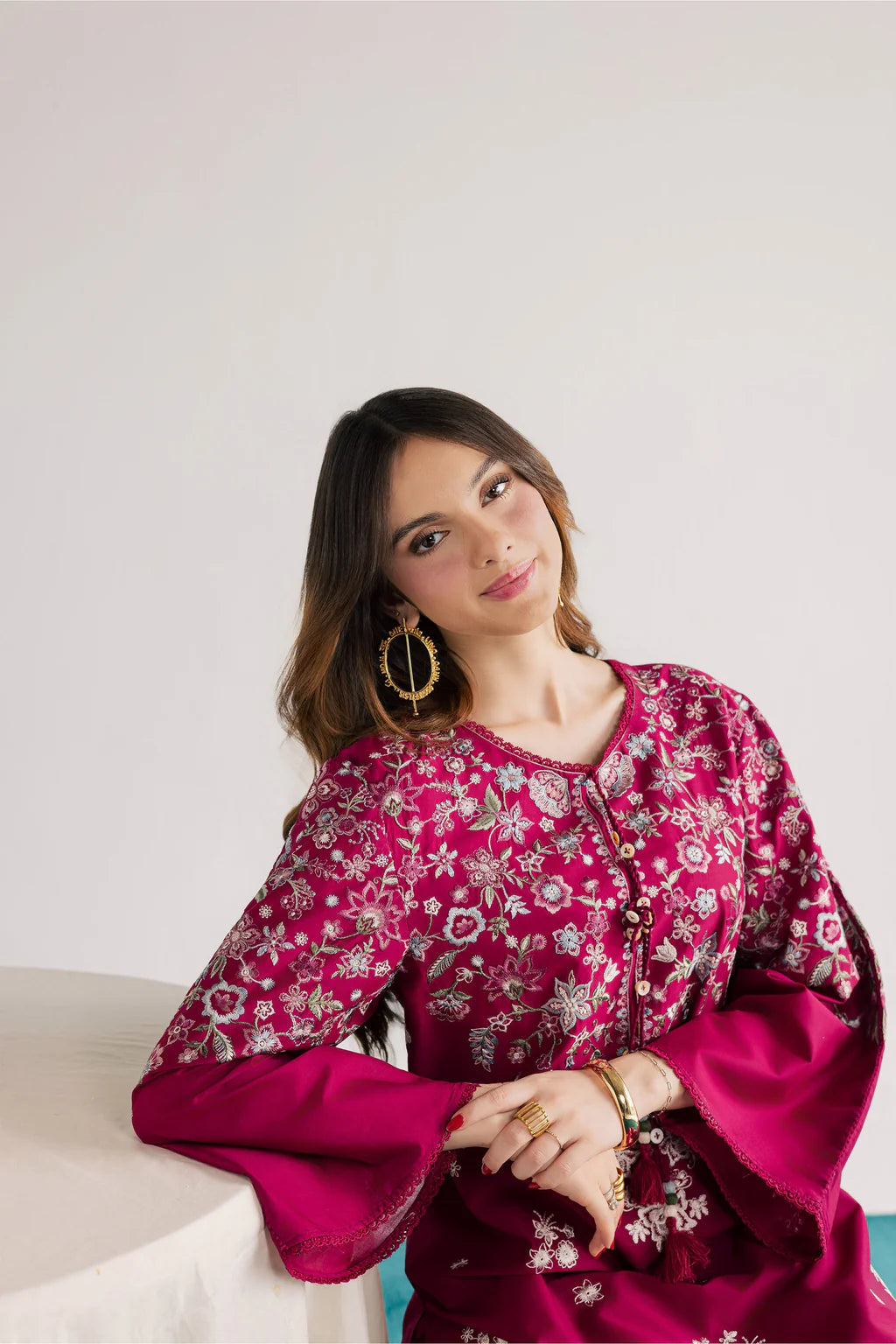 BATIK-2PC LAWN EMBROIDERED SHIRT WITH LAWN EMBROIDERED SLEEVES-UR-4587