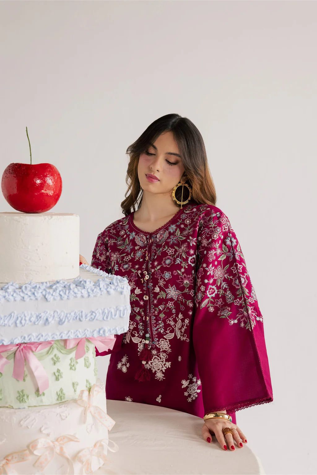 BATIK-2PC LAWN EMBROIDERED SHIRT WITH LAWN EMBROIDERED SLEEVES-UR-4587