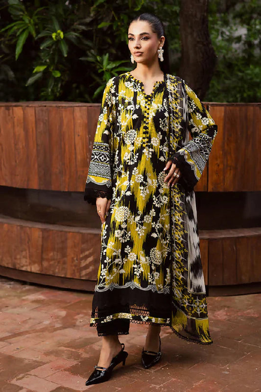 NUREH-3PC KHADDAR PRINTED SHIRT WITH KHADDAR PRINTED DUPATTA AND PRINTED TROUSER-UR-1728
